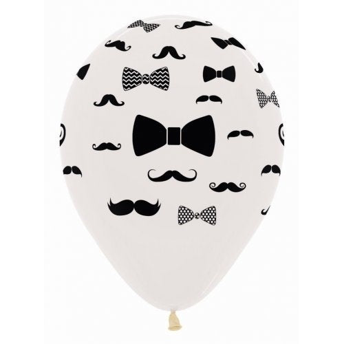 All Over Moustache and Bow Tie Balloons (3) - Must Love Party