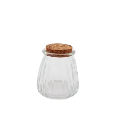 Mini Ripple Glass Bottle with Cork Lid