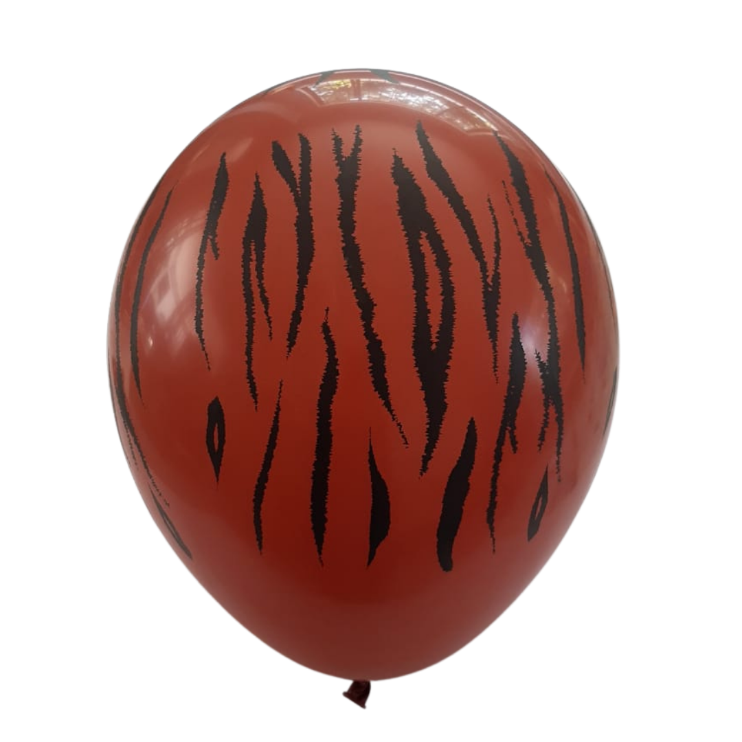 Terracotta Zebra Print Latex Balloons (5)