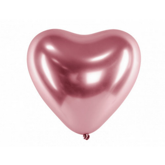 Rose Gold Chrome Heart Shaped Balloon (3)