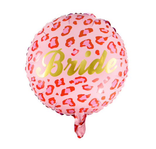 Pink Leopard Bride Foil Balloon
