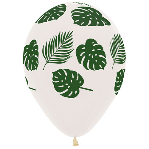 Tropical Leaves on Clear Balloon Bouquet (3) - Must Love Party