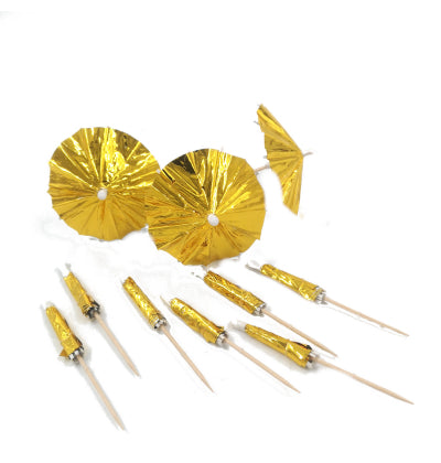 Gold Foil Cocktail Umbrellas