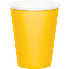 Plain School Bus Yellow Paper Cups (8) - Must Love Party